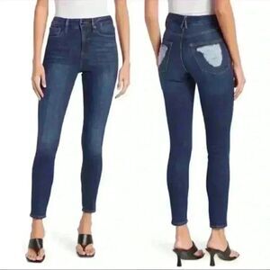 Good American Good Waist with Chewed Back Pockets Indigo Size 6/28